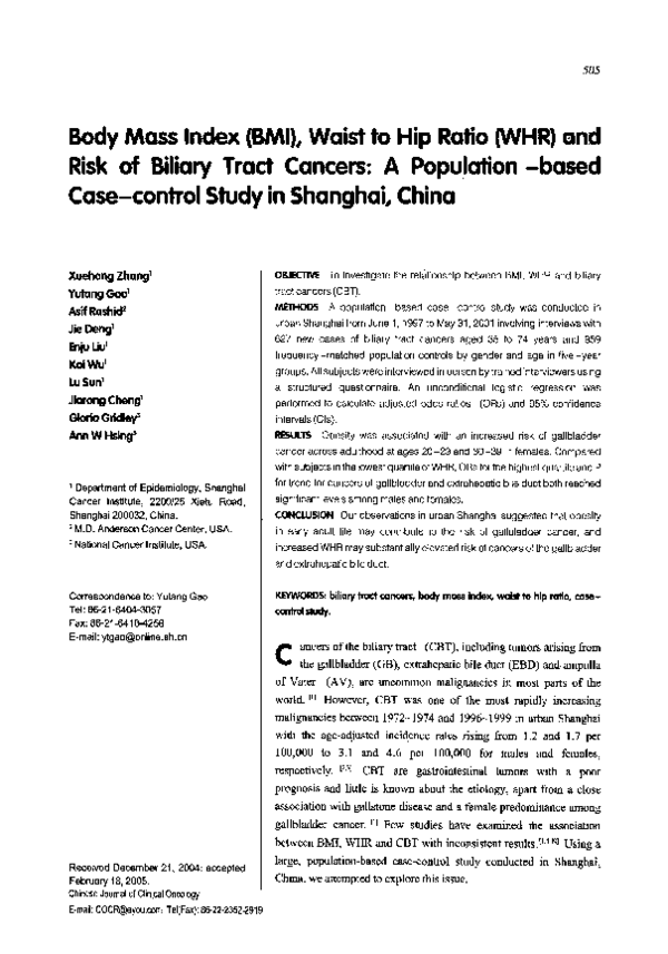 (PDF) Body mass index (BMI), waist to hip ratio (WHR) and risk of ...