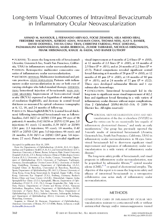 (PDF) Long-term Visual Outcomes of Intravitreal Bevacizumab in ...