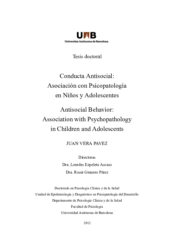 (PDF) Association with Psychopathology in Children and Adolescents ...