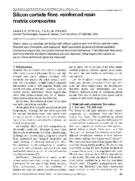 (PDF) Silicon carbide fibre-reinforced resin matrix composites