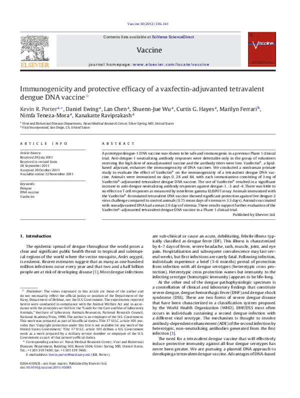 (PDF) Immunogenicity and protective efficacy of a vaxfectin-adjuvanted ...