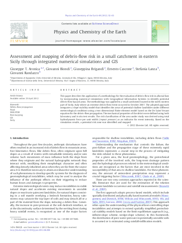 (PDF) Assessment and mapping of debris flow hazard through integrated ...