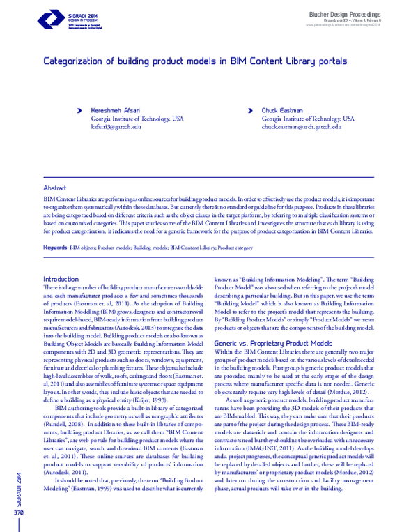 (PDF) Categorization of building product models in BIM Content Library ...
