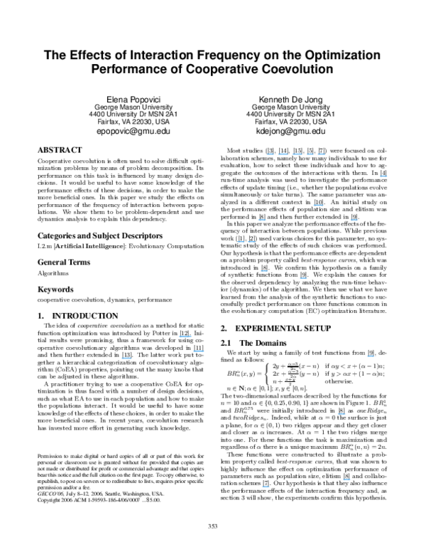 (PDF) The effects of interaction frequency on the optimization ...