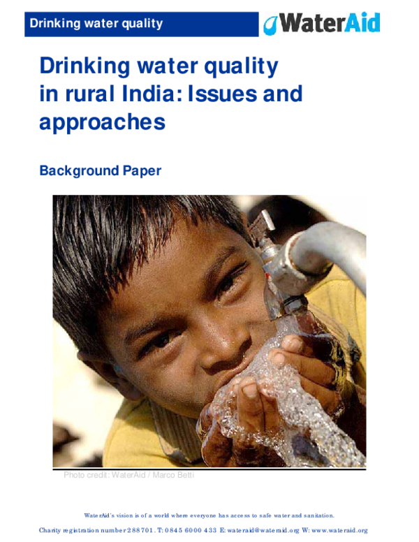 (PDF) Water Policies and Water quality issues in India Amit Tandon