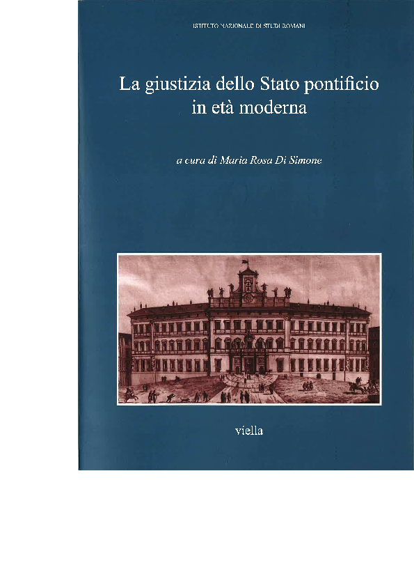 (PDF) La giustizia nello Stato Pontificio in età moderna