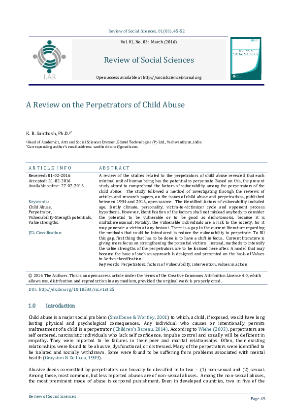 (PDF) A review on the perpetrators of child abuse… A Review on the ...