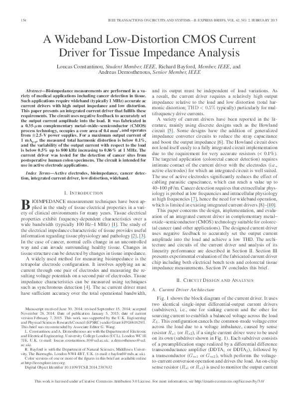 (PDF) A Wideband Low-Distortion CMOS Current Driver for Tissue ...