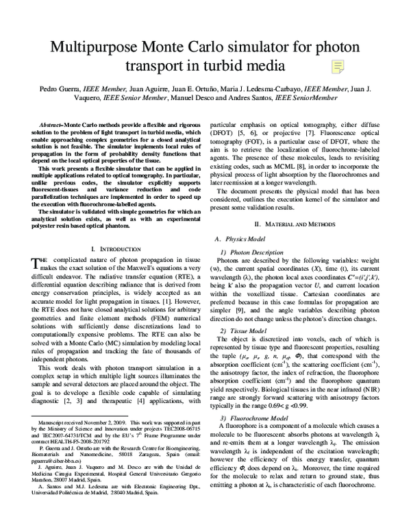(PDF) Multipurpose Monte Carlo simulator for photon transport in turbid ...