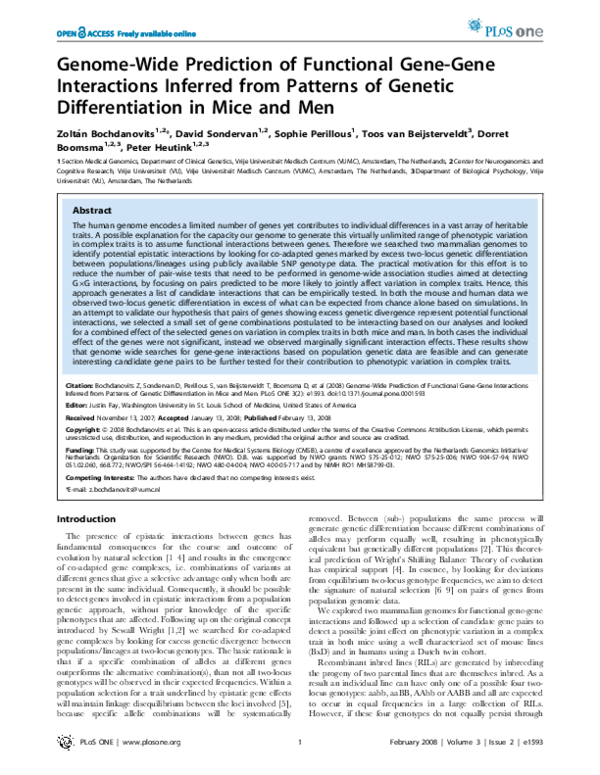 (PDF) Genome-Wide Prediction of Functional Gene-Gene Interactions ...