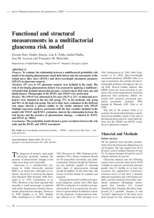 (PDF) Functional and structural measurements in a multifactorial ...