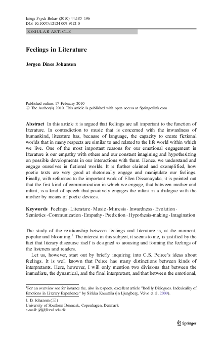 (PDF) Feelings in Literature