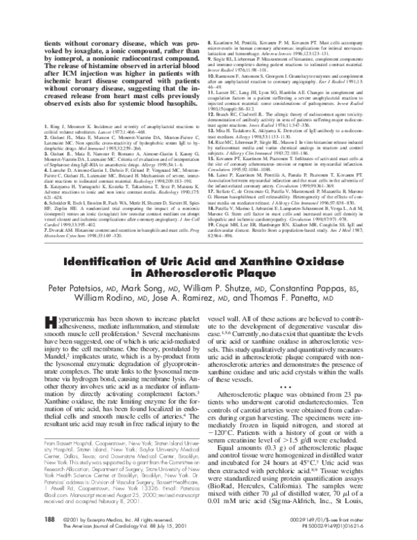 (PDF) Identification of uric acid and xanthine oxidase in ...