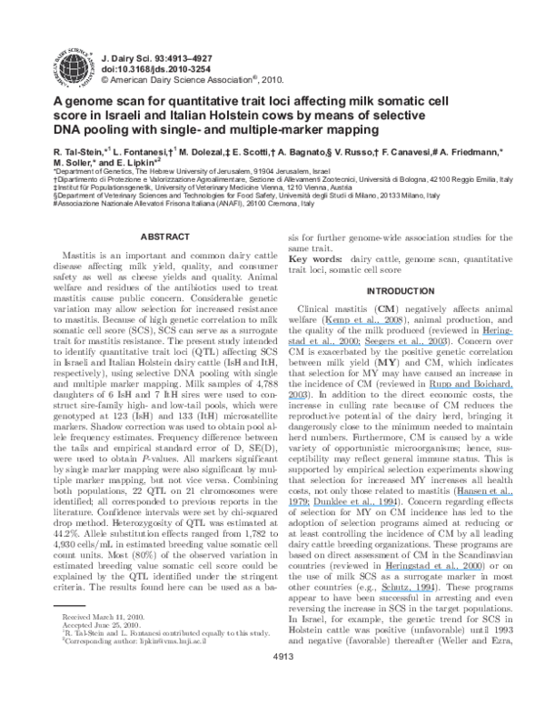 (PDF) A genome scan for quantitative trait loci affecting resistance to ...