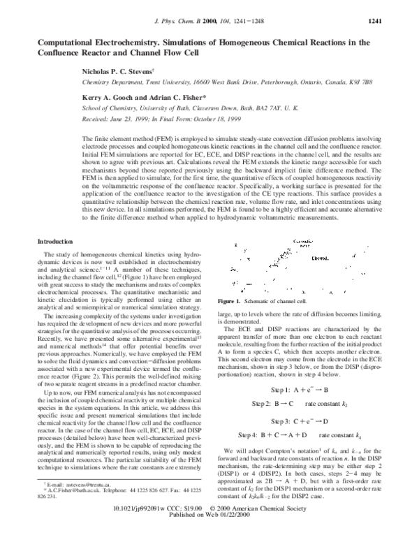 (PDF) Computational Electrochemistry. Simulations of Homogeneous