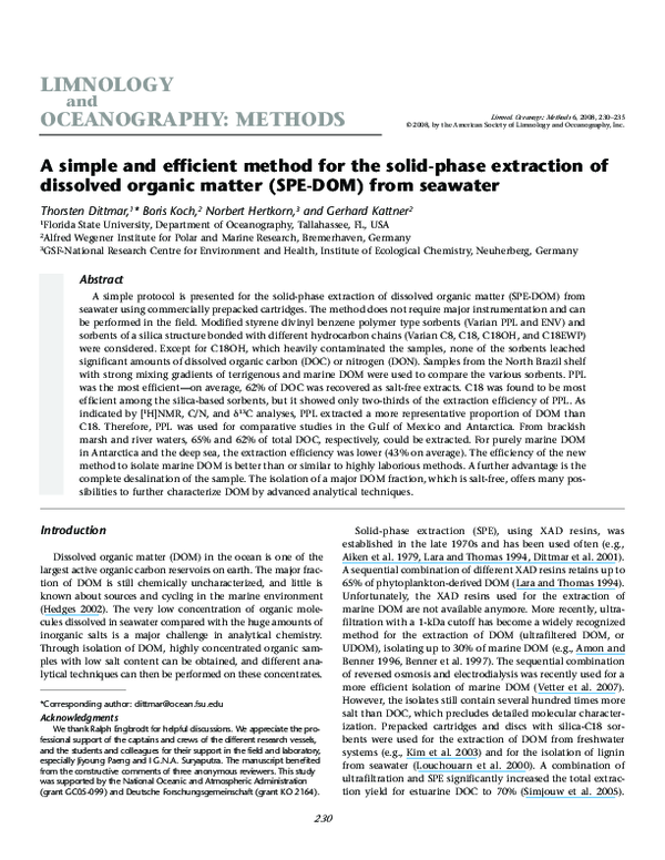 (PDF) A simple and efficient method for the solidphase extraction of