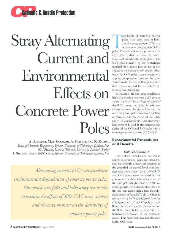 (PDF) Stray Alternating Current and Environmental Effects on Concrete ...