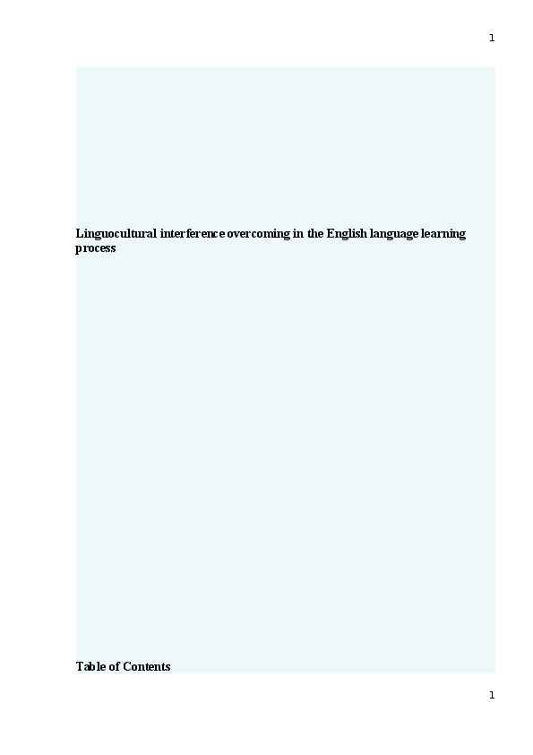 Doc Linguocultural Interference Overcoming In The English Language