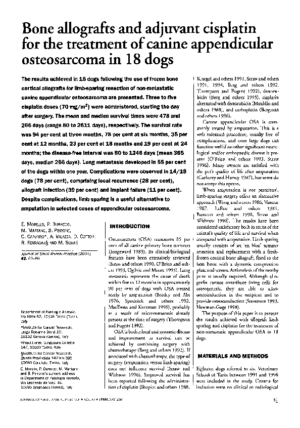 (PDF) Bone allografts and adjuvant cisplatin for the treatment of ...