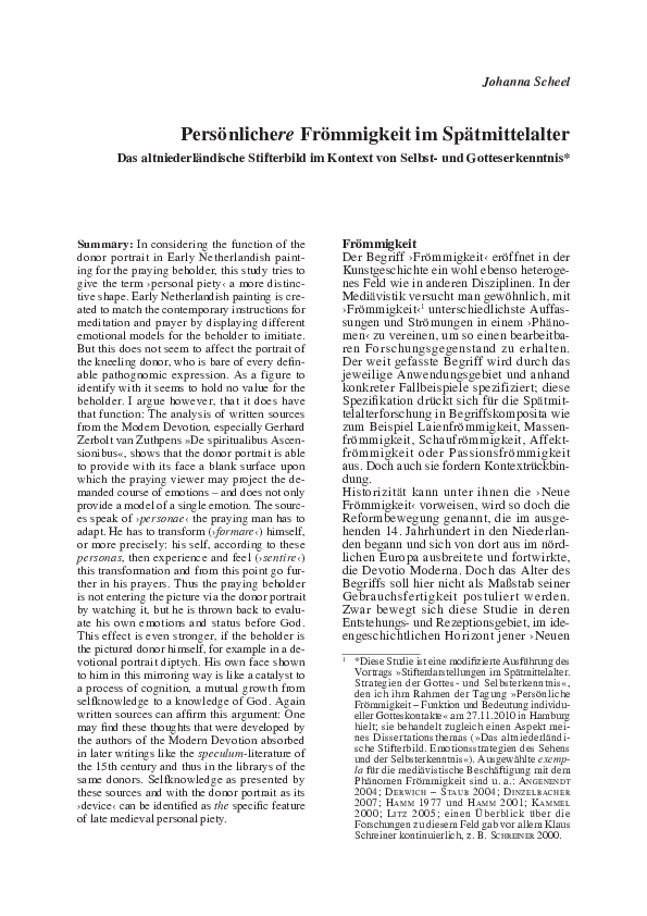 Personlichere Frommigkeit Im Spatmittelalter Das