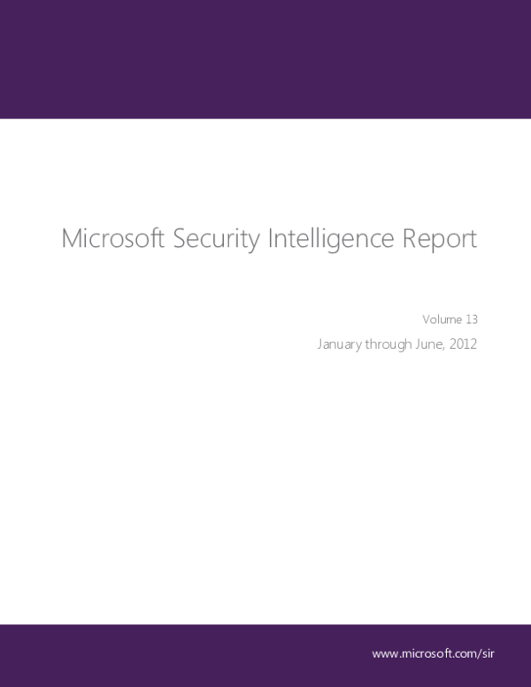 (PDF) Microsoft Security Intelligence Report