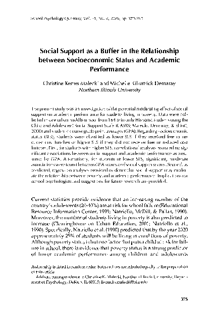 (PDF) Social support as a buffer in the relationship between ...