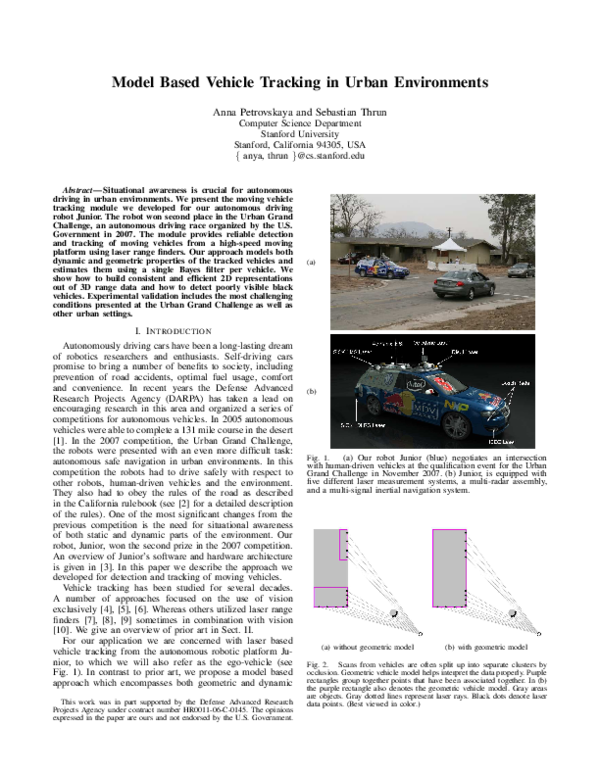 (PDF) Model based vehicle tracking in urban environments