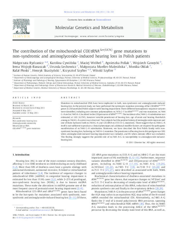 (PDF) The contribution of the mitochondrial COI/tRNASer(UCN) gene ...