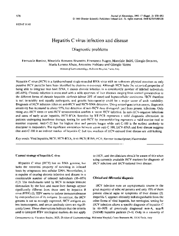 (PDF) Hepatitis C virus infection and disease