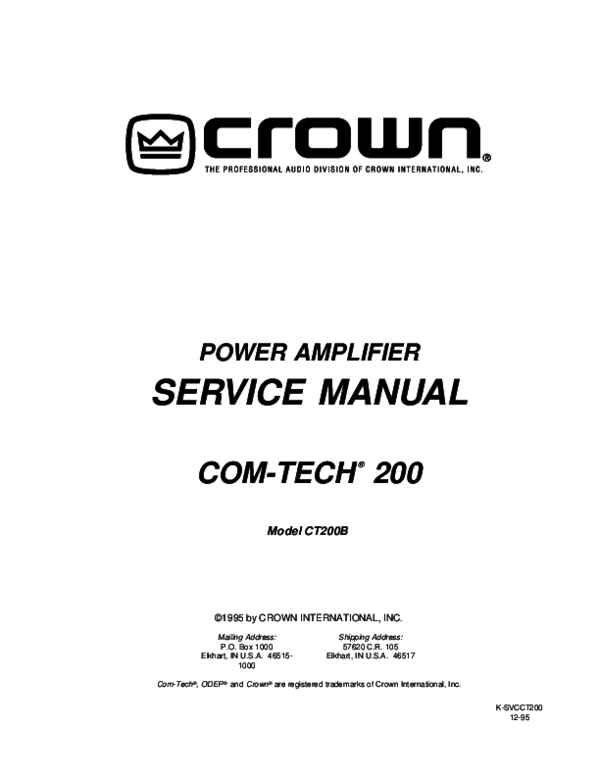 (PDF) ComTech 200 Amplifier Service Manual COMTECH ® 200 POWER