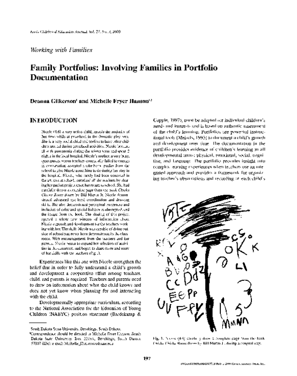 (PDF) Family portfolios: Involving families in portfolio documentation