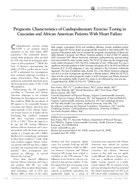 (PDF) Prognostic characteristics of cardiopulmonary exercise testing in ...