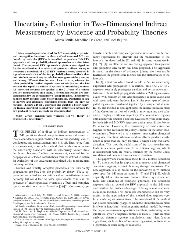 (PDF) Uncertainty Evaluation in Two-Dimensional Indirect Measurement by ...
