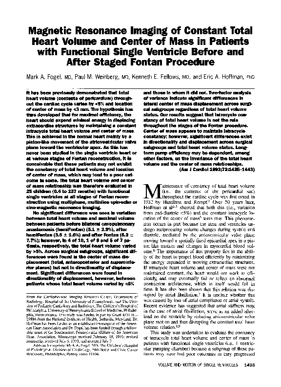 (PDF) Magnetic resonance imaging of constant total heart volume and ...