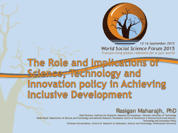 (PDF) Innovation for Inclusive Development: Lessons from South Africa