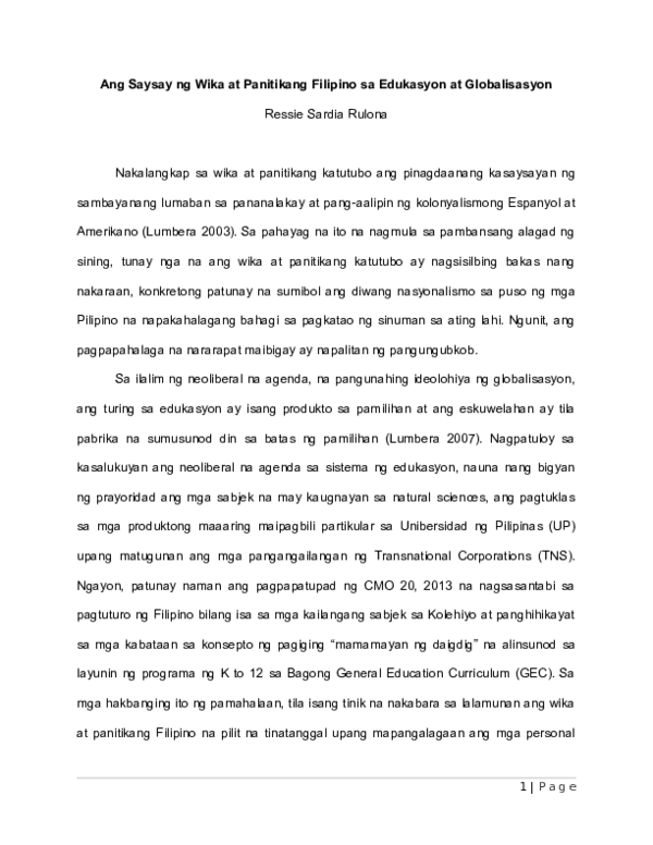 Pang aalipin essay picture