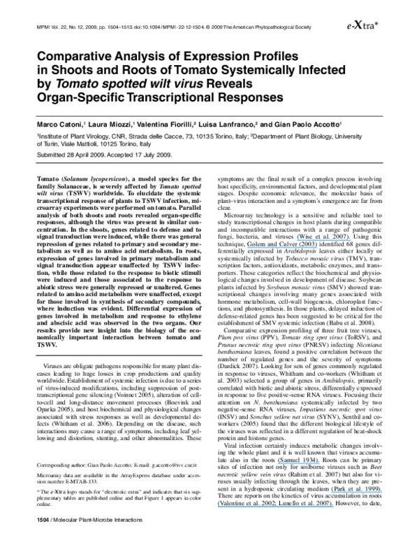 (PDF) Comparative Analysis of Expression Profiles in Shoots and Roots ...