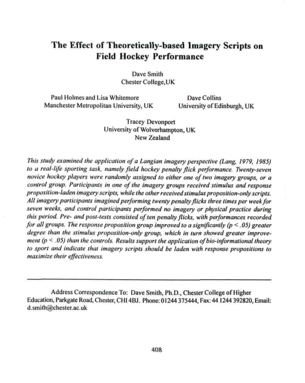 (PDF) The effect of theoretically-based imagery scripts on field hockey ...
