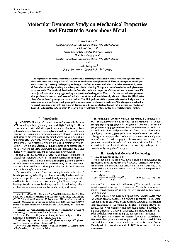 (PDF) Molecular Dynamics Study on Mechanical Properties and Fracture in ...