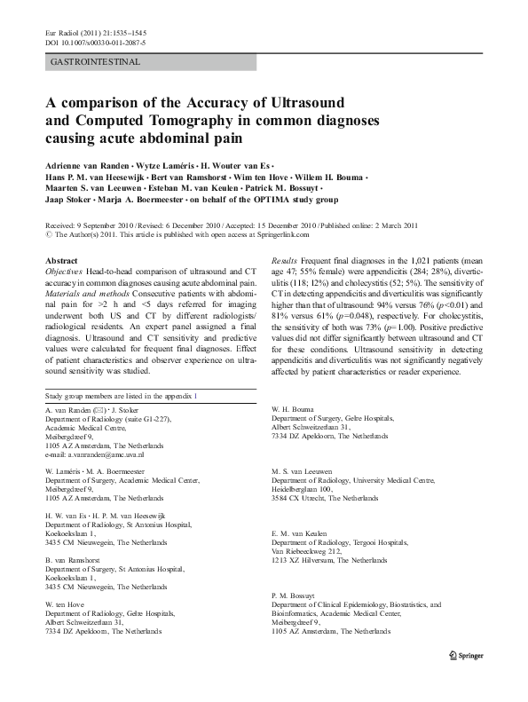 (PDF) A comparison of the Accuracy of Ultrasound and Computed ...
