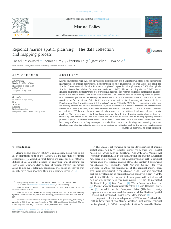 (PDF) Regional marine spatial planning – The data collection and ...