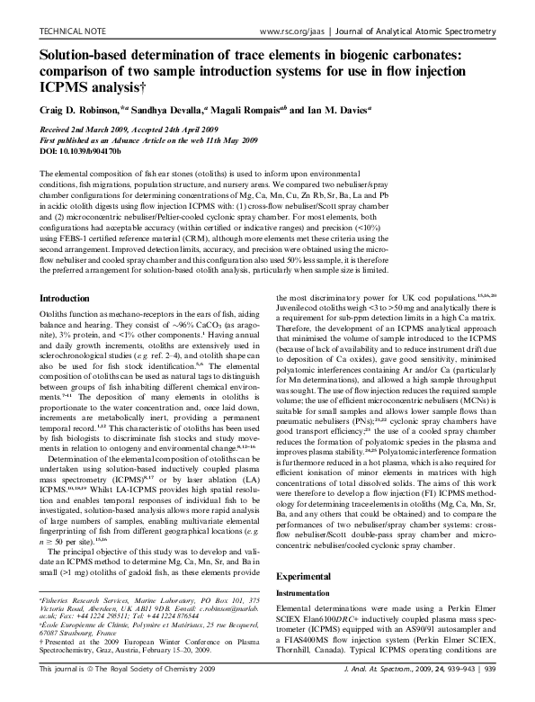 (PDF) Solution-based determination of trace elements in biogenic ...