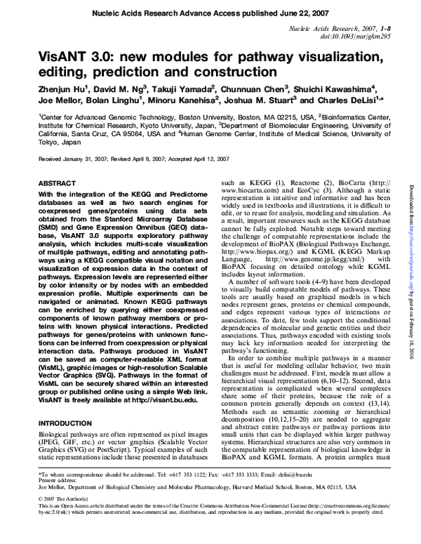 (PDF) VisANT 3.0: new modules for pathway visualization, editing ...