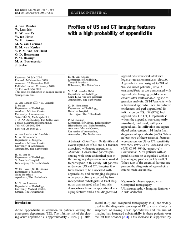 (PDF) Profiles of US and CT imaging features with a high probability of ...