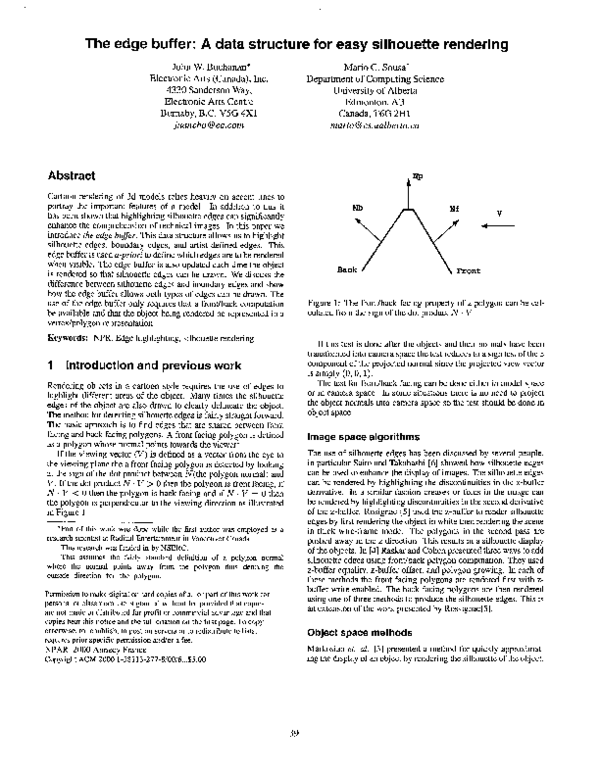 (PDF) The edge buffer: A data structure for easy silhouette rendering