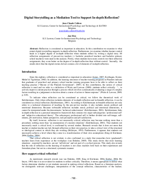 (PDF) Digital Storytelling as a Mediation Tool to Support In-depth ...