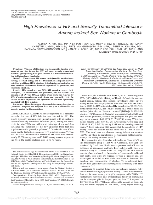 (PDF) High Prevalence of HIV and Sexually Transmitted Infections Among ...