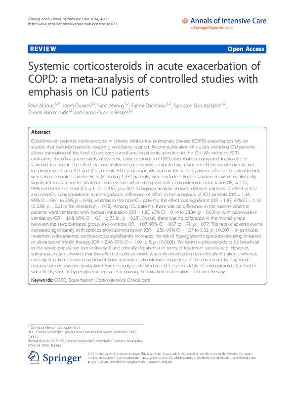 (PDF) Systemic corticosteroids in acute exacerbation of COPD: a meta ...