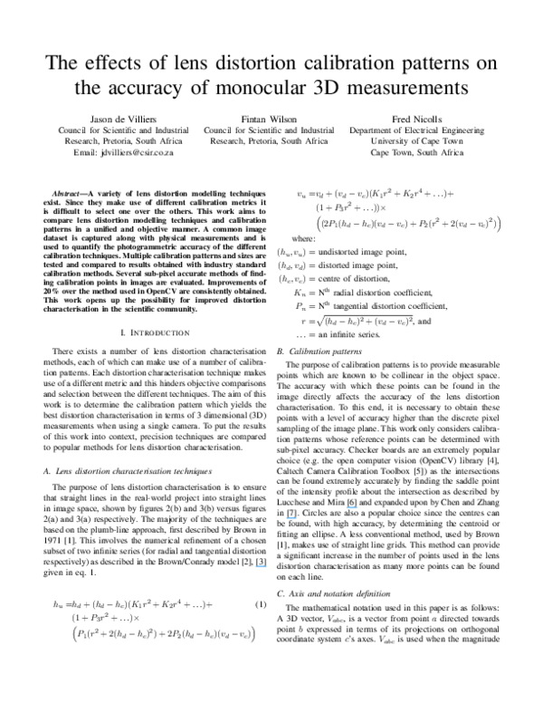 distortion coefficients