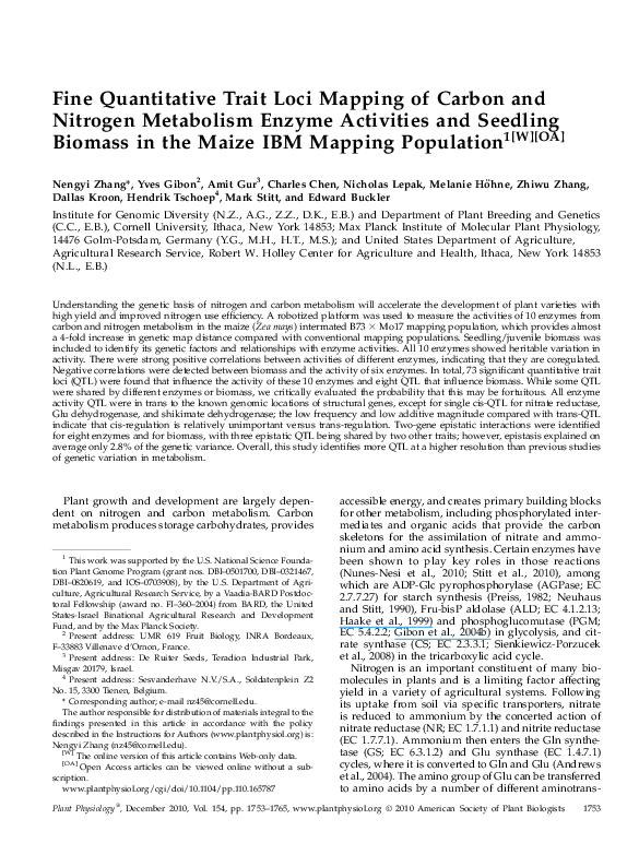 (PDF) Fine quantitative trait loci mapping of carbon and nitrogen ...